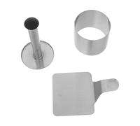 Cabilock Moule à Gâteau Rond en Acier Inoxydable Multi-usage avec Poussoir et Tamper, Facile à Nettoyer, Cuisson Pâtisserie Maison