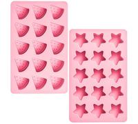 Cabilock Moule à Glaçons en Silicone Couvercle, 2 Pièces, Forme Étoile, Résistant Congélateur et Compatible Lave-vaisselle, pour Cocktails et Desserts