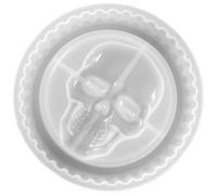 Cabilock Moule en Silicone Flexible de Tête de Mort pour Résine Époxy, Cendrier Décoratif Facile à Utiliser, pour DIY et Fête D'halloween
