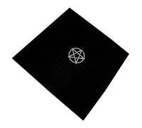 Cabilock Nappe de Table Tarot Noire avec Pentacle Décoration Résistante pour Cartomancie et Divination Accessoire Unique pour Jeux et