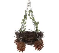 Cabilock Nid en Rotin Naturel pour Perroquets et Oiseaux, Balançoire Suspendue Confortable et Résistante pour Cage à Oiseaux de Taille Moyenne et Grosse