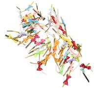 Cabilock Nœuds Décoratifs 100 Pièces en Polyester pour Paquet de Bonbons Faciles à Nouer et Dénouer Couleur Aléatoire pour Emballage Anniversaire et Boutique de Desserts