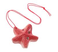 Cabilock Ocarina en Céramique à Six Trous Tonalité Do C Mini Flûte Traditionnelle Étoile de Mer Rouge Instrument à Vent Éducatif pour Débutants pour Plage École et Loisirs en Plein Air