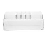 Cabilock Organisateur de Maquillage Transparent à Double Couche Rangement Pratique pour Rouges à Gloss à et Accessoires de Coiffure pour Bureau et Salle de Bain