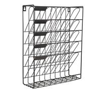 Cabilock Organisateur Mural Bureau Fer Forgé et Trieur de Documents Rangement Vertical pour Magazines et Courrier Support de Fichiers Décoratif Noir