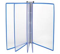 Cabilock Organiseur Mural de Documents A4 Bleu 5 Panneaux d'Affichage Inclinés avec Système Suspendu pour Bureau et Espaces Publics Présentoir Mural de Classeurs pour Rangement et