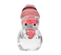 Cabilock Ornement de Bonhomme de Neige en Cristal Mini Figurines père noël Collectibles de Noël Sculpture de Ornements Un Verre Transparent