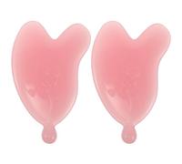 Cabilock Outil de sculpture du visage en 2 pièces : planche de massage portable avec sac de rangement, Gua Sha en résine rose en forme de cœur pour sculpter la mâchoire, les joues et le menton.