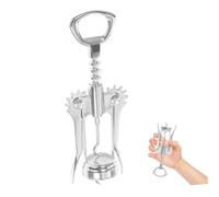Cabilock Ouvre-bouteille de Vin à Ailes Acier Inoxydable Tire-bouchon Manuel Robuste Facile à Utiliser pour Maison Fêtes Design Élégant Argenté