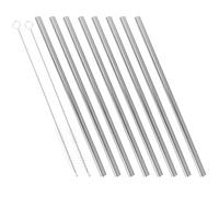 Cabilock Pailles en Acier Inoxydable Réutilisables de Cœur Lot de 8 set de Pailles Argentées 20 CM avec 2 Brosses de Nettoyage pour Boissons Chaudes et Froides Smoothies Thé et Jus