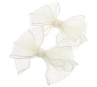 Cabilock Paire de Pinces à Cheveux à Nœud Beige en Tissu Confortable Design en Couches pour Accessoires Coiffure Élégants et Mignons pour Filles Tout-petits