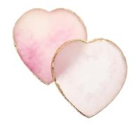 Cabilock Palette Nail Art 2 pièces : Plateau de mélange d'accessoires pour ongles - Palettes en résine en forme de cœur avec bord doré - Plateau de mélange pour manucure, cosmétiques,