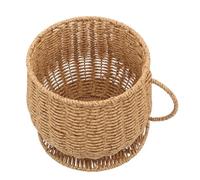 Cabilock Panier De Fleurs Portable Récipient à Fruits Panier En Rotin En Plastique De Cuisine Imitation Khaki