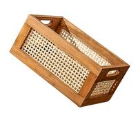 Cabilock Panier De Rangement Bambou Tissé Main Boîte De Rangement Décorative Pour Bureau Maison