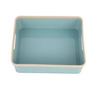 Cabilock Panier De Rangement Petit Format Bleu Mat En Plastique Solide, Panier Polyvalent Sans Couvercle Pour Articles Divers, Organisateur De Bureau Et Jouets, Bac Empilable Pour Maison Et Bureau