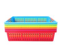 Cabilock Panier De Rangement Plastique Empilable A4 6 Pièces Multicolore Polypropylène Organisation Bureau ruits Jouets Snacks