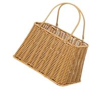 Cabilock Panier de Rangement Portable Tressé Style Campagne Panier Courses Léger Multifonction pour Fruits Pique- et Stockage Pratique