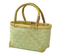 Cabilock Panier De Rangement Tressé à Main Petit Format 31x21x16 Cm En Matériau Naturel Anse Portable Pour Fruits, Légumes Et Fleurs Pour Pique- Et Rangement D’intérieur