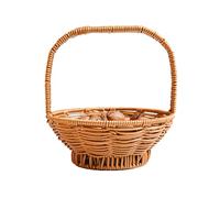 Cabilock Panier de Rangement Tressé en Plastique Imitation Rotin Poignée Solide pour Fruits et Légumes pour Pique- Décoration Intérieure Maison Hôtel