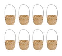 Cabilock Panier En Osier Avec Anse Paniers Tressés Miniatures 8Pcs Paniers de Faites à La Main Panier de Fleur de pour Une de Rustique Vintage Paniers Tressés