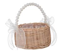 Cabilock Panier Osier Tissé avec Anse Cadre Renforcé pour Rangement de Fleurs Décoration Maison Compacte et Accessoire pour Mariage et Loisirs