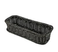 Cabilock Panier Rectangulaire Rotin Synthétique Panier à Assiettes Tressé Pour Cuisine Maison Foncé