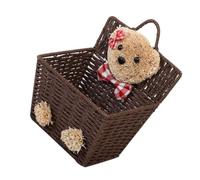 Cabilock Panier Suspendu En Osier Tressé Ours Dessin Animé Panier De Rangement En Osier Petit Format Naturel Organisateur Maison Rangement Bureau Cuisine