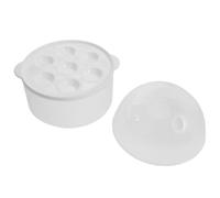 Cabilock Panier Vapeur pour Œufs avec Couvercle Rond 15 CM en Plastique Résistant Haute Température Support à Œufs pour Autocuiseur Accessoire Cuisson Vapeur Petit-Déjeuner Grille de