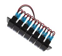 Cabilock Panneau de Commande Électrique Marin avec Interrupteurs à Bascule Lumineux 7 Gang Matériau Plastique Alliage, Étanche et Antipoussière pour Projet de Modification Automobile