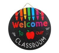 Cabilock Panneau de Porte Bienvenue Classe Décoration pour Rentrée Scolaire Message Accueillant avec Colorées Installation Facile avec Corde Suspendue pour Enseignants Salles de Classe