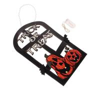 Cabilock Panneau de Porte Halloween avec LED Décoration Murale Effrayante pour Fête Halloween Ornement Suspendu pour Maison et Jardin Signe Accueillant Festive et