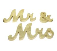 Cabilock Panneau Décoratif Mr et Mrs en Bois pour Table de Mariage | Panneau de Table Or, Panneau Central Portable en Panneau de Densité, Cérémonie de Mariage et Fiançailles