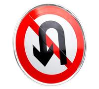 Cabilock Panneau d'Interdiction Demi-Tour Réfléchissant aux Intempéries pour Signalisation Sécurisée Installation Facile Haute Visibilité