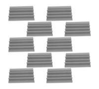Cabilock Panneaux d'Insonorisation Acoustique Anti-Feu 10 Pcs 12X12X24 CM Mousse Absorbante Grise pour Studio Musique, Coin Insonorisé et Acoustique Mural Professionnel