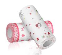 Cabilock Papier Alimentaire Jetable Motif Noël, Résistant la Graisse, 2 Rouleaux en Papier pour Cuisson et Doublure Panier, pour Boulangerie et Hot Dogs Plusieurs styles