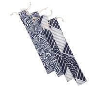 Cabilock Paquet de Rangement pour 4Pcs Porte-Couverts Portable en Tissu Étui à Baguettes Réutilisable Cordon Voyages Multifonctionnel