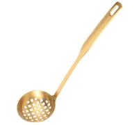 Cabilock Passoire en Acier Inoxydable 304 Doré, Louche à Soupe Petite Taille, Cuillère Écumoire Épaissie Multifonctionnelle pour Filtrer et Servir, Ustensile la Cuisine Professionnel,