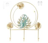 Cabilock Patère Murale en Fer Design Monstera Minimaliste avec 3 Crochets Multifonctionnels, Installation Facile pour Entrée et Dressing, Support Décoratif Élégant