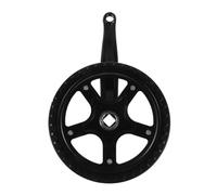 Cabilock Pédalier de Vélo à Trous Carrés 40 Dents en Alliage Haute Résistance Noir avec Protège-chaîne, Compatible VTT et Vélo Mono-Vitesse, Ensemble Manivelle Léger pour Cyclisme Urbain