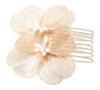 Cabilock Peigne à Cheveux Mariage Doré Fleur Accessoire Coiffure Femme Épingle Cheveux Rétro Baroque Décoration Mariage pour Mariée Accessoire Fête Élégant Léger