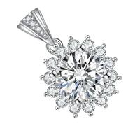 Cabilock Pendentif Délicat de Pétale de Tournesol Imitation Diamant Moissanite, Accessoire de Bijouterie Argenté, Matériau de Bricolage pour Collier, Ornement Cou Féminin, Pièce DIY