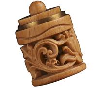 Cabilock Pendentif Diffuseur d'Arômes en Bois Ajouré Sculpté, Sachet Parfumé Compact Rotatif, Accessoire Aromatique Portable pour Voiture, Bureau ou Chambre