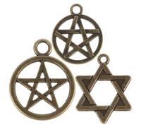 Cabilock Pendentif Pentagramme en Alliage Robuste Lot de 30 Breloques pour Collier et Bracelet Pendentif de Collier Créatif D’Étoile Hanoukka Accessoires DIY pour Bijoux Faits Maison