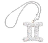 Cabilock Pendentif signe du astrologique, breloque strass scintillant, signe Gémeaux, ornement de rétroviseur, horoscope, décoration suspendue pour intérieur de voiture