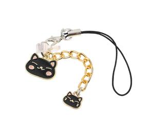 Cabilock Pendentif Trou de Pile Chat Noir en PC et Alliage Cuivre, Bloque-téléphone Anti-poussière Design Cartoon, Accessoire Plug And Play pour Téléphone Portable