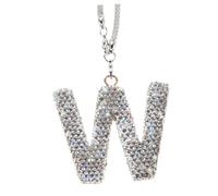 Cabilock Pendentif Voiture Lettre W Strass pour Rétroviseur Intérieur Décoration Suspendue et Accessoire Compatible pour Femmes