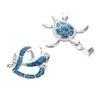 Cabilock Pendentifs Animaux Marins Tortue et Dauphin pour Fabrication de Bijoux Jeunes Femmes Trois Pièces Alliage Finition Polyvalente Mode Été Vacances Élégance