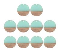 Cabilock Pendentifs Ronds En Bois Résine 10pcs Pour Création De Bijoux DIY Accessoires Pour Pendentif Suspendu Élaborés