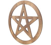 Cabilock Pentagramme en bois pour Décoration de Pentacle, Decor de Carrelage à Pentagramme en Bois - Décoration murale pour tarot, Wicca et rituel païen
