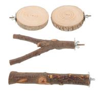 Cabilock Perchoir à Oiseaux à Plusieurs Branches Support pour Perroquet Balançoire Portable Bois et Métal 4 Pièces, pour Perruches et Perroquets, Zoos et Maisons